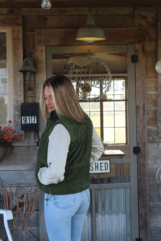 Green Corduroy Vest