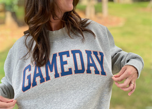 Navy & Orange Gameday Mock-Neck Sweatshirt