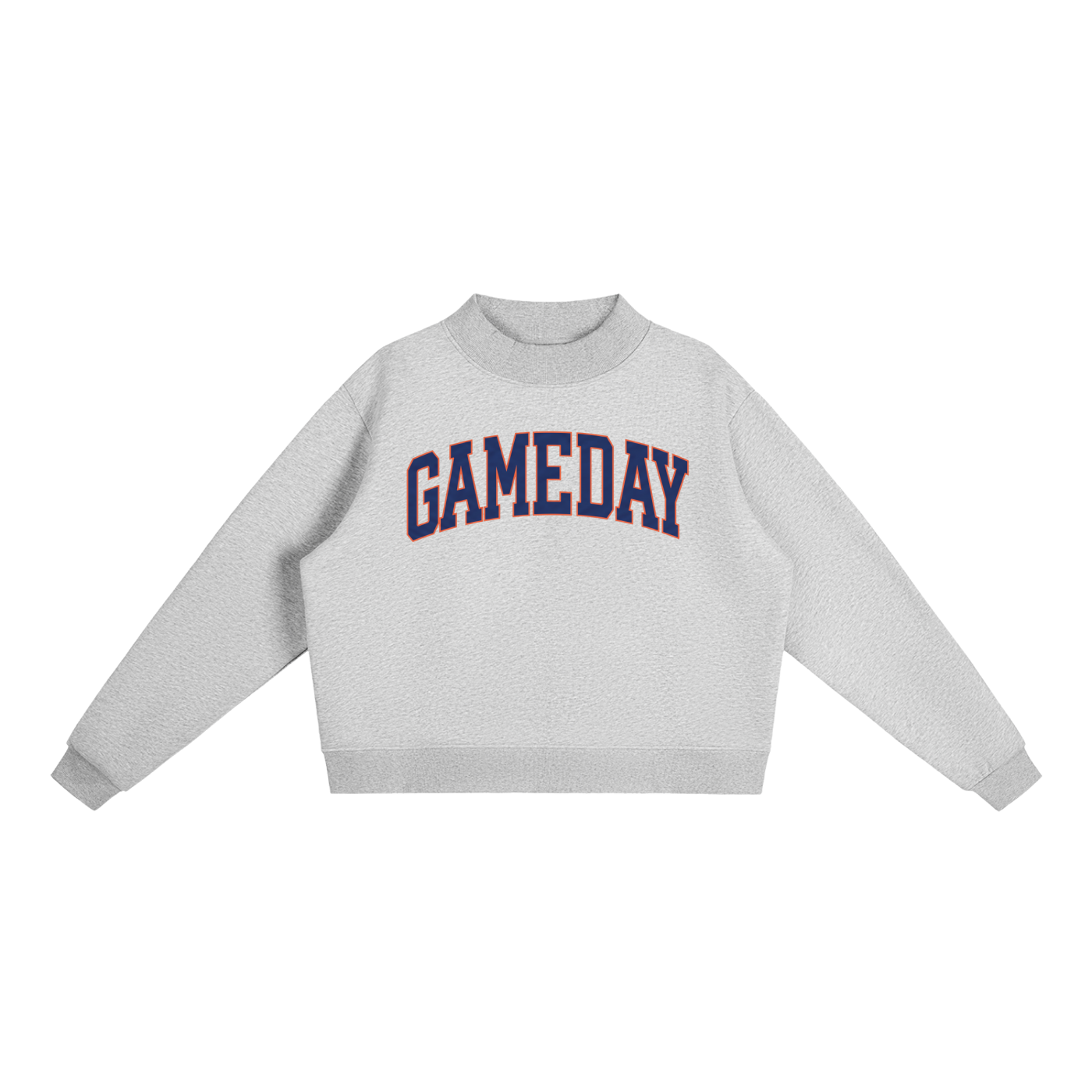 Navy & Orange Gameday Mock-Neck Sweatshirt