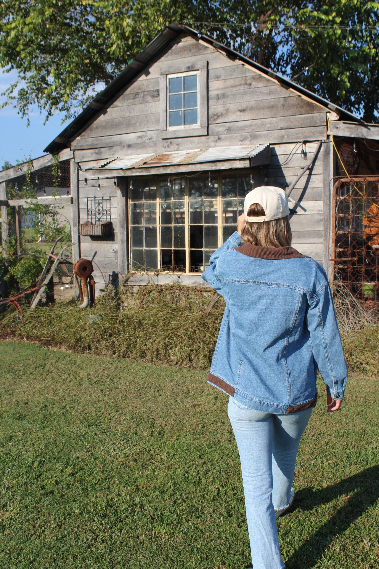 Denim Jacket with Contrast Collar
