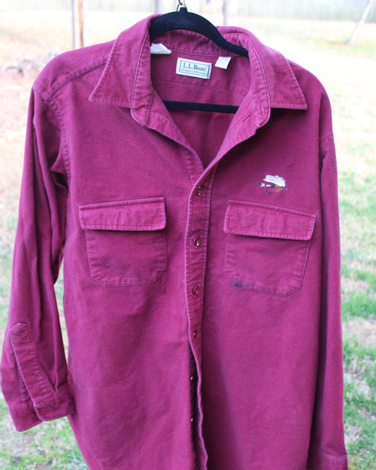 90s L.L. Bean Fly Fishing Embroidered Flannel