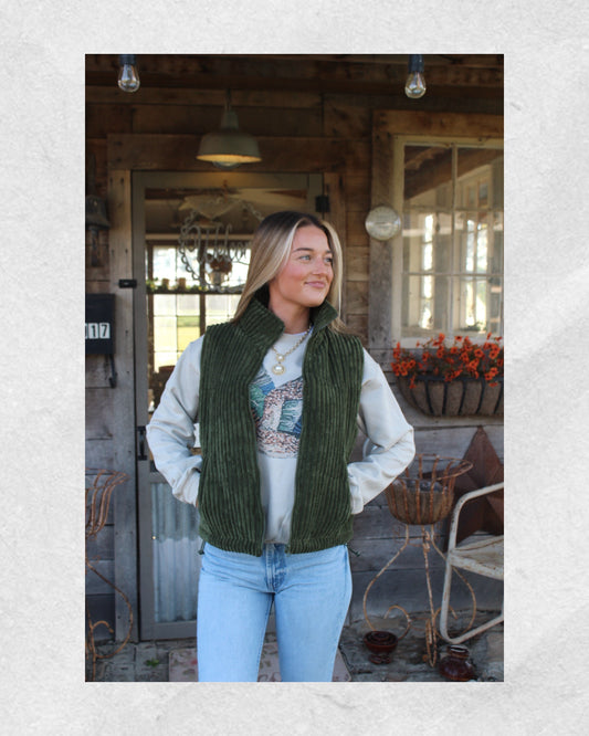 Green Corduroy Vest