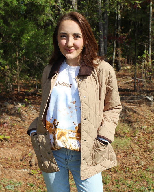 Khaki Quilted Puffer Jacket