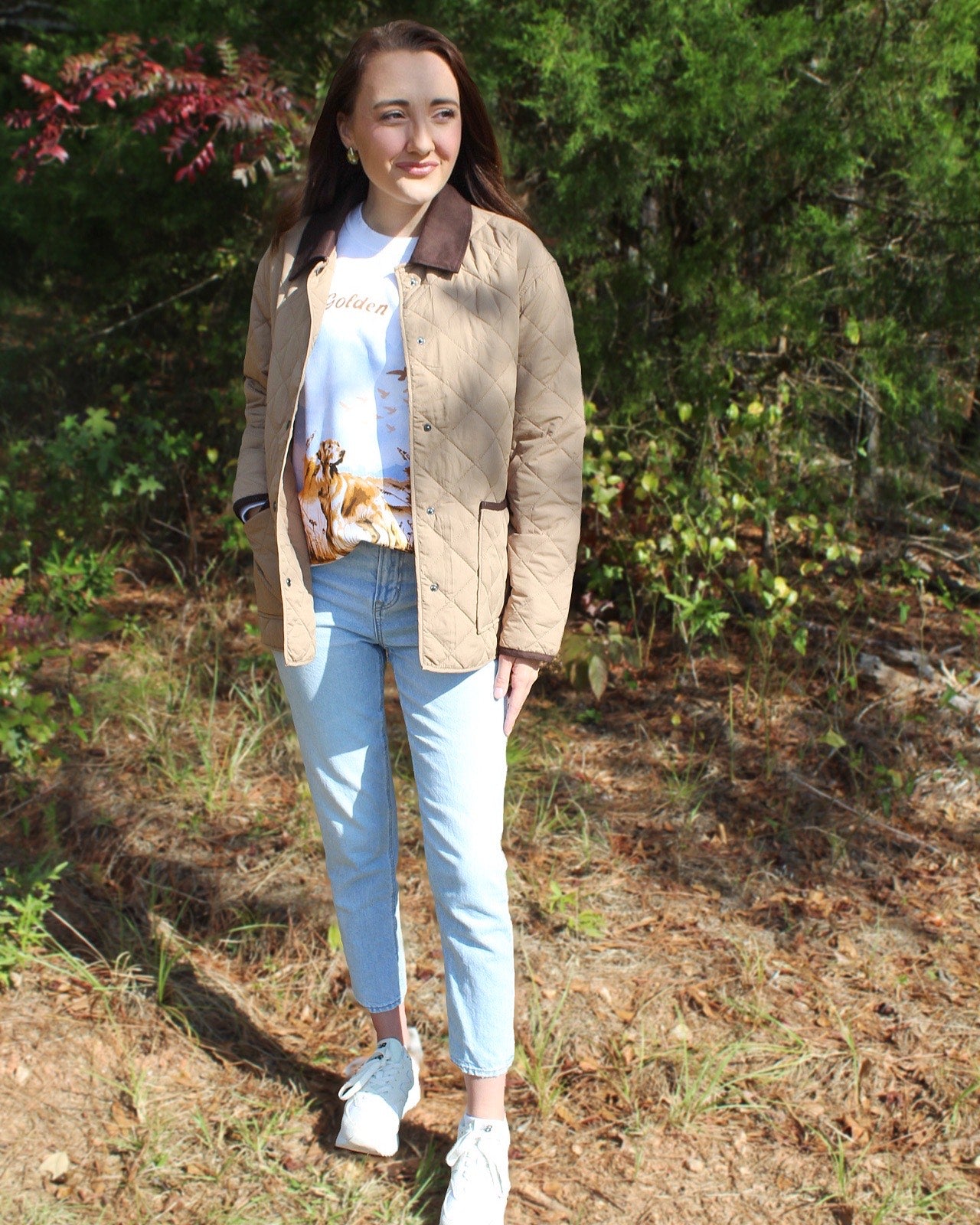 Khaki Quilted Puffer Jacket