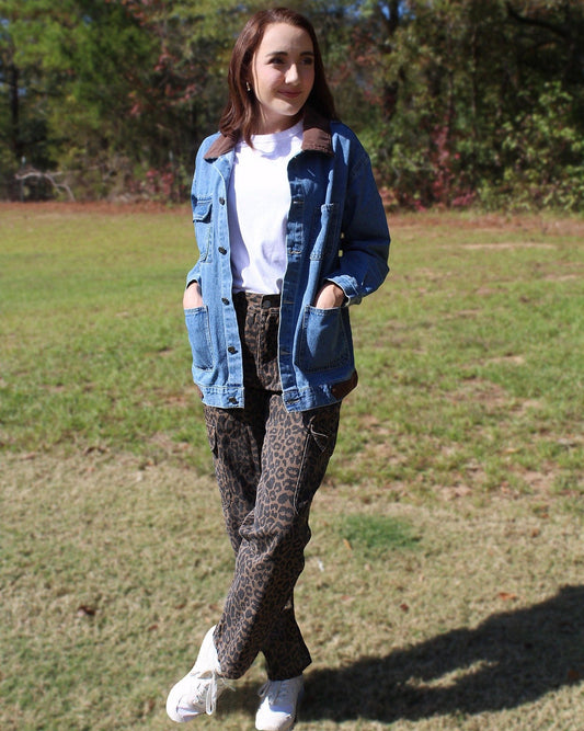 Cheetah Printed Cargo Pants